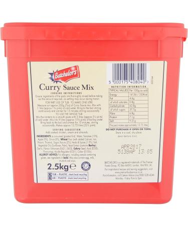 Batchelors Cook in Curry Sauce Mix 2.5 Kg - Delicious Curry Mix (Pack of 1) - Buy Online on SooperMarket.com