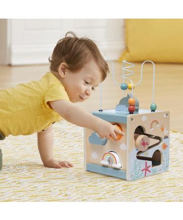 Motor Cube Activity Center: 6-in-1 Wooden Toys for Toddlers | Pearl Labyrinth & Sorting Games - Buy Online on SooperMarket.com