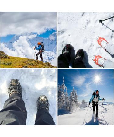 Giggleway Traction Cleats - Anti Slip Snow Grips with 19 Stainless Steel Spikes | M/L/XL L(Shoe Size W 8.5-11.5/M 7-9.5) | Suitable for Women, Men, and Kids - Black - Buy Online on SooperMarket.com