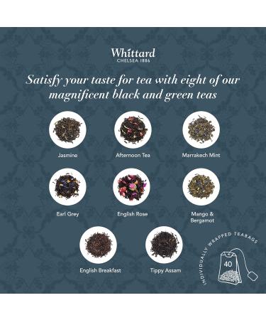 Whittard of Chelsea Tea Discoveries Gift Set - 8 Flavours x 5 Teabags | Black & Green Teas for Vegans & Vegetarians - Buy Online on SooperMarket.com