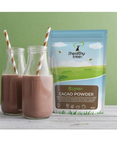 Organic Raw Cacao Powder by TheHealthyTree Company - Ideal for Yoghurt, Smoothies & Baking - High Protein, Magnesium, Fibre & Potassium - Sugar-Free Vegan Cacao Powder (250g) - Buy Online on SooperMarket.com