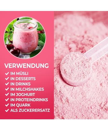 Premium Cherry Tasting Powder 200g - Vegan Gluten-Free Diabetic-Friendly - Only 7 kcal per Portion - Buy Online on SooperMarket.com