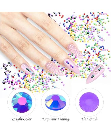 15 Mixed Color Jelly Round 3mm Rhinestones with Storage Box - ZYNERY Flatback Rhinestones - Buy Online on SooperMarket.com