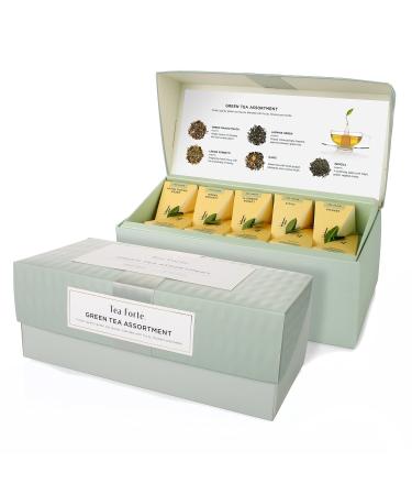 Tea Forte Presentation Box Tea Sampler Assorted Variety Tea Box 20 Handcrafted Pyramid Tea Infuser Bags Green Tea Assortment