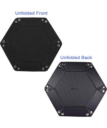 RNK Gaming Hexagon Dice Tray - PU Leather & Black Velvet for DND Rolling Games - Buy Online on SooperMarket.com