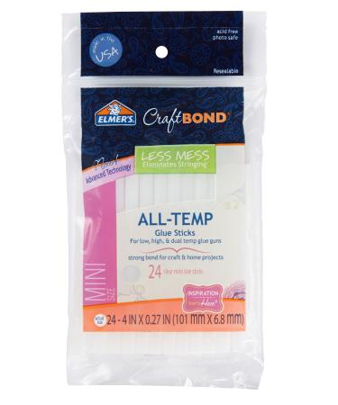 Elmer s CraftBond Less Mess All-Temp Mini Glue Sticks  4  x 0.27   1 Pack of 24 Sticks