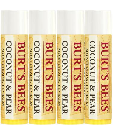 Burt's Bees Coconut & Pear Lip Balm - 100% Natural Moisturizing Formula (4 Tubes) - Buy Online on SooperMarket.com