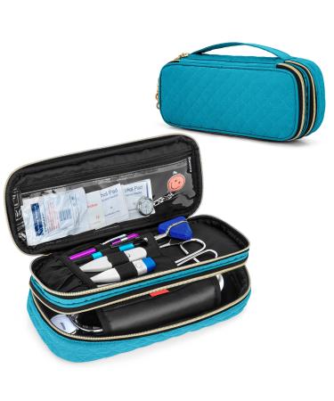 Damero Double Layer Stethoscope Case Compatible with 3M Littmann/ADC/Omron Stethoscope, Stethoscope Carrying Case Travel Bag for Nurse Accessories, Teal