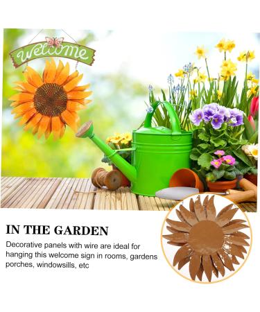 Zerodeko Fall Decor Home D cor Pendant Iron Welcome Card Sunflower 3d Front Door Wreath Sunflower Door Plaque - Buy Online on SooperMarket.com