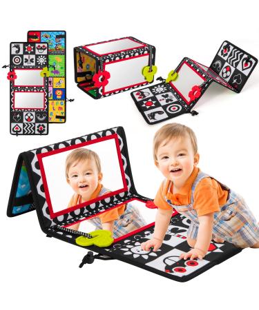 Revivoer Montessori Baby Spiegel toy foldable prone position toys ideal as a feelings for newborns children's mirrors for sensory stimulation toys baby for boys
