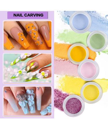 JOSLOVE Acrylic Nail Kit: 9 Colors Powder, Liquid Monomer, 5 Brushes - Beginner Set (S02) - Buy Online on SooperMarket.com