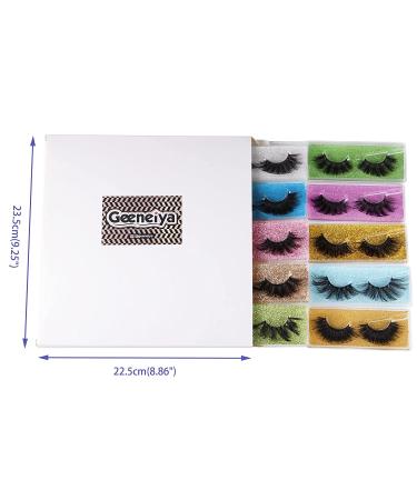 10 Pairs Mink Fluffy 25mm Fake Eyelashes Pack - Long, Thick, Handmade, Reusable - 8D Volume Lashes - Mixed Styles - Bulk Value Set - Buy Online on SooperMarket.com