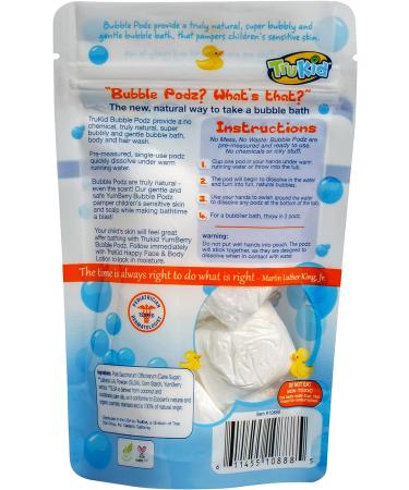 TruKid Yumberry Bubble Podz for Baby & Kids | Gentle Bubble Bath Bomb for Sensitive Skin | pH Balanced for Eye Sensitivity | Natural Moisturizers | 8 Count - Buy Online on SooperMarket.com