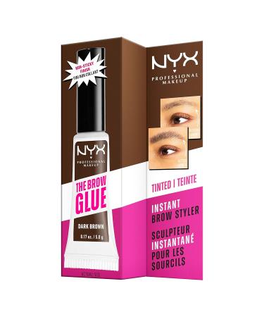 NYX Professional Makeup Eyebrow Gel - Dark Brown Brow Glue for Lifting Effect & Laminated Look | Instant Styler - Buy Online on SooperMarket.com
