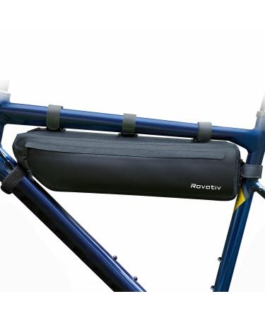 Rovativ Bikepacking frame bag 3 liters 100% waterproof - large bike frame bag for gravel bikes road bikes and MTBs - 42cm long