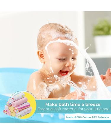 Spasilk Newborn Washcloth Wipes Set - Soft Terry Cloth, 10 Pack Pink Lines - Buy Online on SooperMarket.com