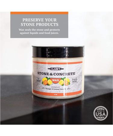 CLARKs Natural Stone Wax | Seal & Protect Soapstone, Slate, Concrete | Carnauba & Beeswax | Kitchen & Bath Countertops | Lemon & Orange Extract | 6oz - Buy Online on SooperMarket.com