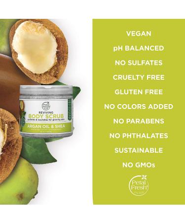 Petal Fresh Argan Oil & Shea Body Scrub 16 oz - Nourishing Exfoliant for Radiant Skin - Buy Online on SooperMarket.com