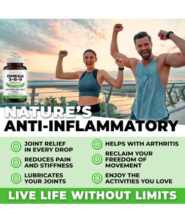Vegan Omega 3 Supplement (Capsules/Softgels) - with Hemp Oil - 70 Easy To Swallow Softgels / 70 000 MG of Omega 3-6-9 / High Potency Natural Omega 3 Supplements Gummies - Rich in GLA - Made in Canada - Buy Online on SooperMarket.com