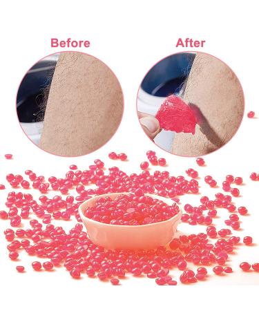 Yovanpur Hard Wax Beads for Hair Removal - 300g (10 Oz) - Ideal for Brazilian Waxing - Gentle on Sensitive Skin - Includes 10 Wax Sticks - Rose Pink - Buy Online on SooperMarket.com