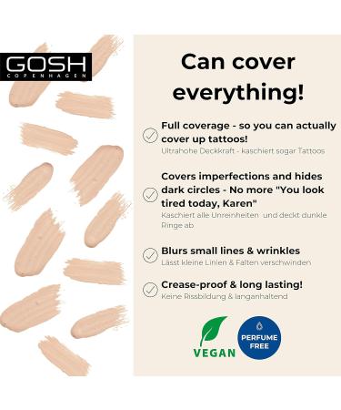 GOSH High Coverage Concealer 001 Porcelain - Vegan Dark Circle & Redness Cover - IFLUST Make-Up (1 Piece) - Buy Online on SooperMarket.com