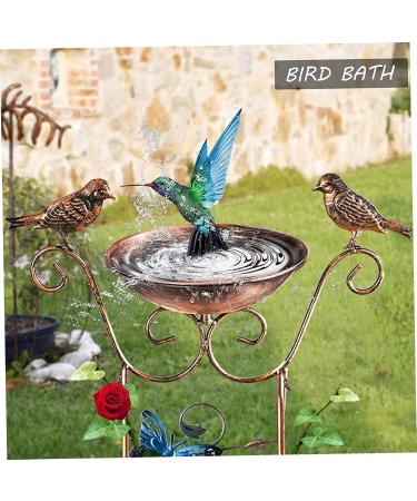 2-in-1 Metal Bird Water & Feed Station with Decorative Butterfly - Wet Mosy Bird Potions & Garden Tin Grilles - Retro Removable Bird Water Dispenser - Buy Online on SooperMarket.com