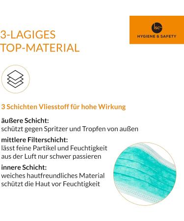 Buy ISC Hygiene & Safety Mundsicht Mask - 50 Durable 3-Layer Masks Comfort Fit Latex-Free Multi-Color Options - International Shipping Available - Buy Online on SooperMarket.com