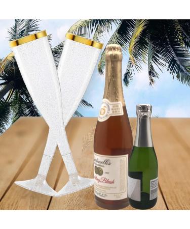 48 Gold Glitter Disposable Champagne Flutes - Ideal for Wedding Toasting and Parties - Buy Online on SooperMarket.com