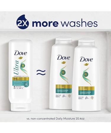 Dove Ultra Daily Moisture Concentrate Conditioner 20 oz - Fast-Detangle, Hydrates Dry Hair, 2X More Washes - Buy Online on SooperMarket.com