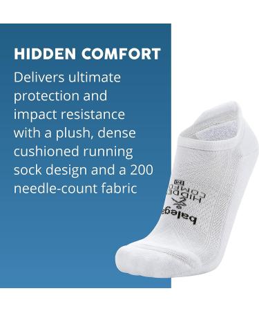 Hidden Comfort No-show Running Socks (4 Pairs) - Men and Women, White, Black, Charcoal, Gray, Medium - Buy Online on SooperMarket.com