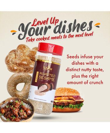Fusion Select Roasted Black Sesame Seeds - Crispy Nutty Taste for Asian & Mediterranean Cuisine - Salad, Soup, Noodle & Sushi Topping - Buy Online on SooperMarket.com