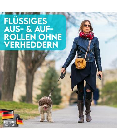 Dog is K nig 8m Roller Leash for Small & Large Dogs | High-Quality Extendable Dog Leash | Comfortable Handle | Robust & Durable | Smart Brake System | Up to 50kg - Night Black - Buy Online on SooperMarket.com