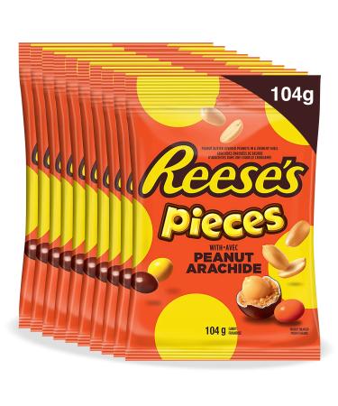 REESE'S Pieces Peanut Candy Reese's Candy Bulk Candy to Share Good for Kids Candy 104g (10 Count) Peanut 104 g (Pack of 10)