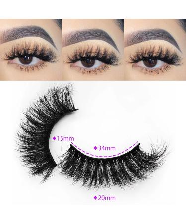 TIKILEY 06 Fluffy Mink Lashes - 20MM Dramatic D Curly Cat Eye 3D Mink Lashes - Natural False Eyelashes Pack - Buy Online on SooperMarket.com