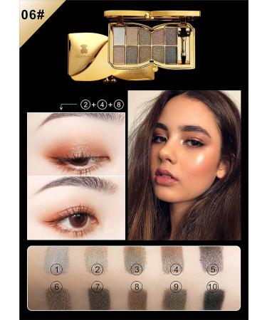 UIFCB Glitter Eyeshadow Palette - 10 Sparkling Colors | Highly Pigmented & Long Lasting Makeup Set in Gold (Type 6) - Buy Online on SooperMarket.com