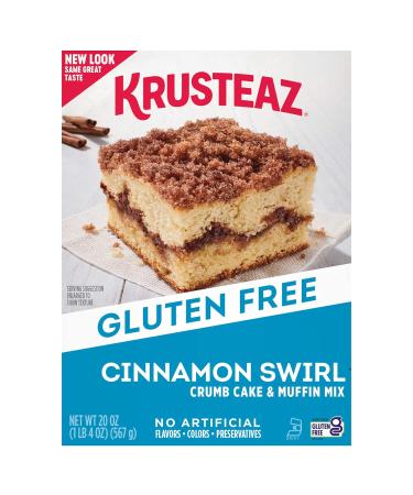 Krusteaz Gluten-Free Crumb Cake Mix, Cinnamon, 20 Ounce, Pack of 8