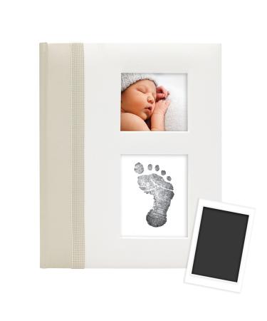Pearhead First 5 Years Baby Memory Book with Clean-Touch Baby Safe Ink Pad to Make Babys Hand Or Footprint Included, Holiday Gifts, Baby's First Christmas Gift Idea, Ivory Classic 698904350132