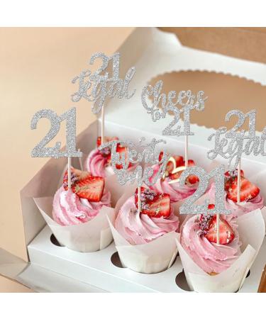 Rsstarxi 24 Pack 21st Birthday Cupcake Toppers Glitter Leg Al 21 Cupcake Toppers Twenty One Hello Cheers to 21 Cupcake Picks for Happy 21st Anniversary Birthday Party Cake Decorations Silver Silver 21st - Buy Online on SooperMarket.com