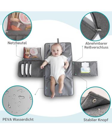 Portable Diaper Bag with Compartments & Wet Wipes Organizer - Waterproof & Washable Travel Solution - Buy Online on SooperMarket.com