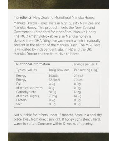Manuka Doctor 340 MGO Manuka Honey 250 g - Buy Online on SooperMarket.com