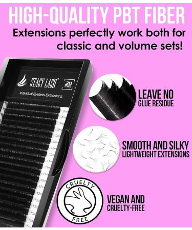 Buy D Curl Eyelash Extensions - Stacy Lash Individual Mink Lashes Supplies (0.07mm MIX) | Shop Internationally - Buy Online on SooperMarket.com