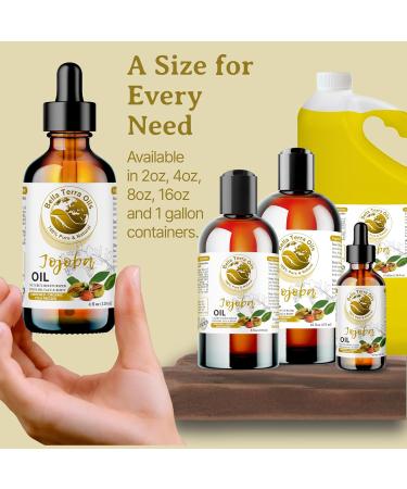 Buy Bella Terra Organic Jojoba Oil 4oz - Cold-Pressed Non-Comedogenic Enriched with Vitamin C & E for Perfect Skin - International Shipping Available - Buy Online on SooperMarket.com