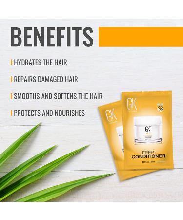 GK Hair Global Keratin Deep Conditioner Masque - Pack of 2 (20ml) | Intense Hydrating Repair for Dry, Damaged, Color Treated Hair with Jojoba Oil - Buy Online on SooperMarket.com
