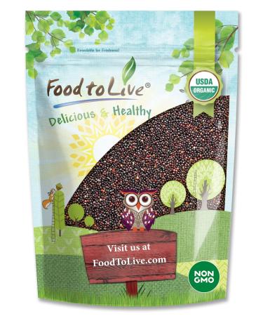 Organic Black Quinoa, 5 Pounds  Non-GMO, Whole Grain, Sproutable, Kosher, Vegan, Sirtfood, Bulk. Easy to Cook. Good Source of Healthy Fats, Protein, Fiber. Perfect for Salads, Soups, Stews. 5 LB