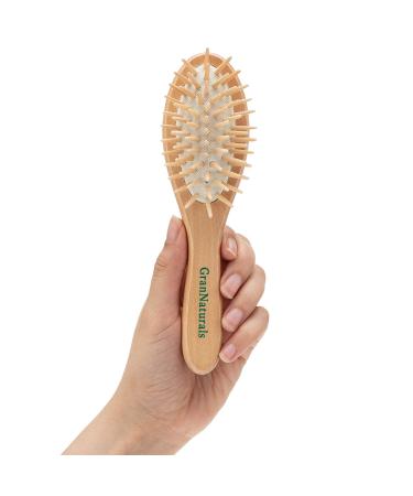 Small Hair Brush for Purse - Wooden Bristle Detangler Hairbrush For Detangling Women  Men & Kids Wet or Dry Hair - Natural Wood Handle & Bristles - Travel Size and Fits in Pocket or Purse 1 Count (Pack of 1)