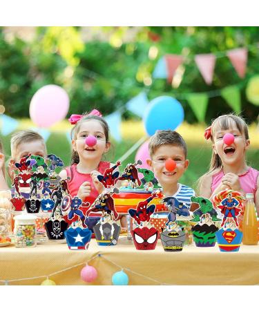 48pcs Superhero Cupcake Toppers & Wrappers - Birthday Party Cake Decorations - Buy Online on SooperMarket.com
