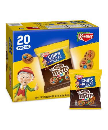 Keebler On-the-Go Rainbow Chips Deluxe Cookies | Individually Wrapped, Mini Chocolate Chip Keebler Cookies with Real M&M's | Rainbow Mini Cookies, Travel Snacks | 20 Cookie Bags, 20 oz Box Chips Deluxe 20 Count (Pack of 1)
