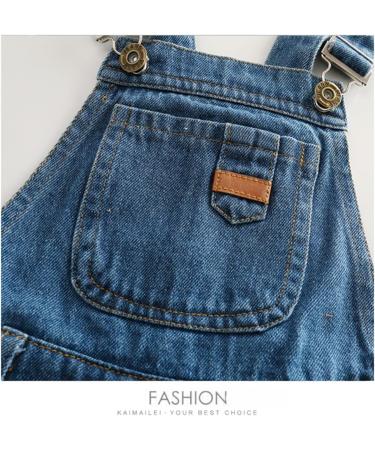 KidsCool Space Girls' Big Ripped Denim Shortalls 6-7 Years Blue-2034 - Buy Online on SooperMarket.com