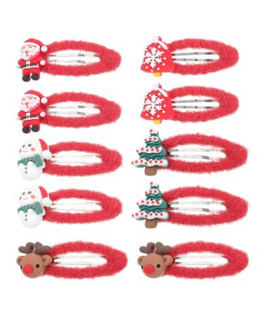 ABOOFAN 5 Pairs Christmas Hair Clips Hair Clips for Girls Kid Hair Accessories Girls Hair Clips Antler Hair Clip Christmas Hair Accessories Diy Party Hair Ornament Santa Hairpin Hair Grips