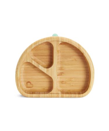 Munchkin Bambou Divided Plate Baby Plate with Compartments Stay Put Suction Plate for Babies & Toddlers 6 Months & Over BPA Free Plate Baby Weaning Plate for Kids Bamboo Plate